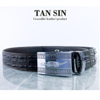 Crocodile Leather Belt Men's Bone Brown (TAN SIN) - 1.5 Inch Crocodile Leather Belt Men's Bone Brown (TAN SIN) - 1.5 Inch
