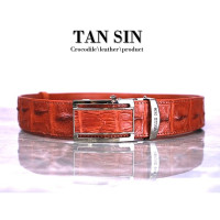 Crocodile leather female belt with bone red (TAN SIN) - 1.5-inch Crocodile leather female belt with bone red (TAN SIN) - 1.5-inch