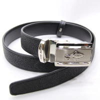 Men's Genuine Stingray Leather Belt Stainless Stingray Emblem Head (FINDIG) - Black. Men's Genuine Stingray Leather Belt Stainless Stingray Emblem Head (FINDIG) - Black.