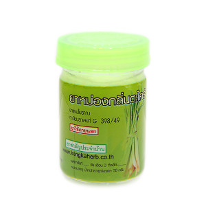 White Thai balm with Lemongrass (Kongka herb) - 50g. White Thai balm with Lemongrass (Kongka herb) - 50g.