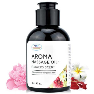 Massage Oil Aroma Body Flowers Scent (Thaicream) - 90 Ml.