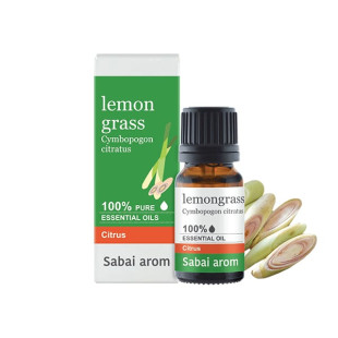 Lemongrass 100% Pure Essential Oil  (Sabai Arom) - 10ml.
