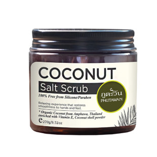 Coconut Salt Scrub with the fragrance of lime oil (Phutawan) 270ml.