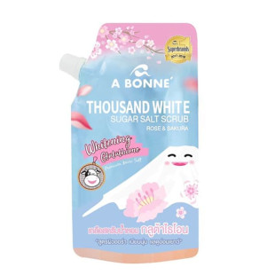 Thousand White Sugar Salt Scrub Rose & Sakura (A bonne) 350g.